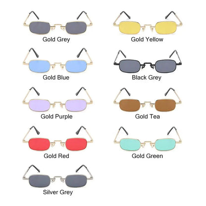 Retro Rectangle Sunglasses Women Brand Designer Small Metal Frame Square Punk Sun Glasses Men Fashion Vintage Oculos De Sol
