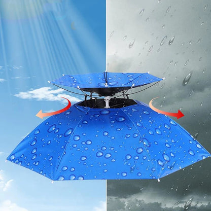 Windproof Umbrella Cap Wearing An Umbrella On The Head Sturdy Men's And Women's Foldable Large Sunshade And Rain Hat Umbrella