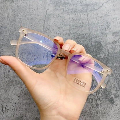 Square Transparent Men's Reading Glasses Vintage Frames Computer Blue Light Blocking TR90 Male Presbyopic Eyeglasses Leesbril +2
