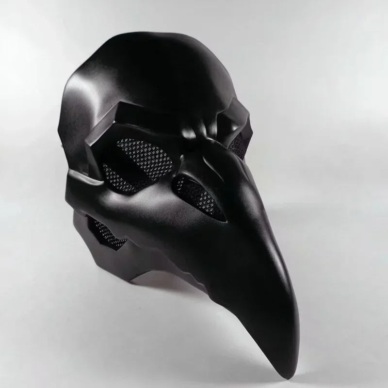 Punk Crow Mask Costume Reaper Nevermore Black Skin for Overwatch Plague Doctor Cosplay Masks Birds Long Nose LED Eyes Retro Rock