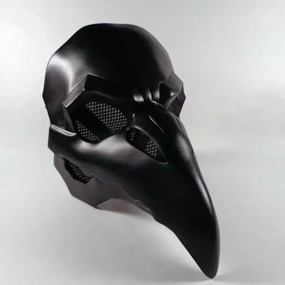 Punk Crow Mask Costume Reaper Nevermore Black Skin for Overwatch Plague Doctor Cosplay Masks Birds Long Nose LED Eyes Retro Rock