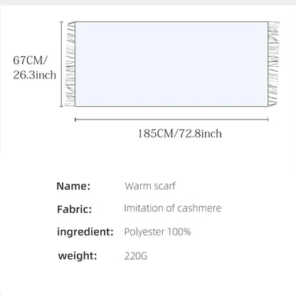 Oh!Sunny Winter Shawls and Beret for Women Luxury Pashmina Tassel Female Scarf Solid Color Large Soft Wrap Foulard Cashmere Hat