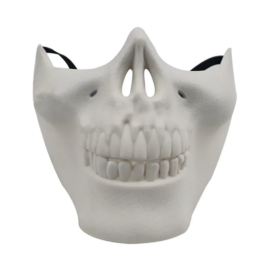 1pcs Skeleton Demon Mask Realistic Half Face Warrior Mask Halloween Cosplay Skull Costume Performance Props Accessories Tools