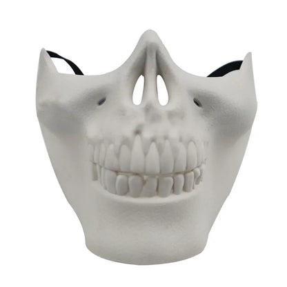 1pcs Skeleton Demon Mask Realistic Half Face Warrior Mask Halloween Cosplay Skull Costume Performance Props Accessories Tools