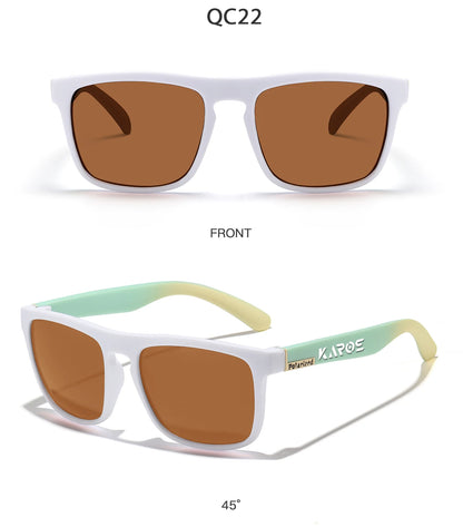 KAROS 2PCS Sunglasses Men/Women Polarized Square Mirror Brand Design Luxury UV400 SunShade Unisex Fishing Driving Cycling Hiking