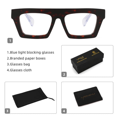 Classic Thick eyeglasses male acetate frame Clear Lens Glasses for Women Men Sunglasses UV Protection Hand-Crafted Eyewear Frame