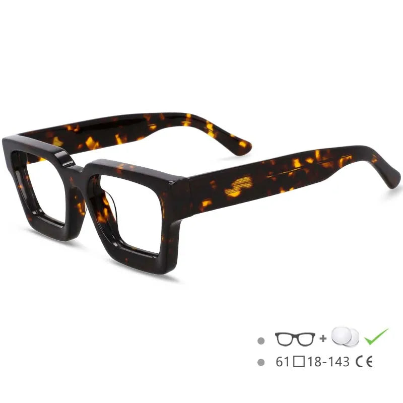 54290 High Quality Acetate Optics Glasses Frame Retro Square Eyewear Designer Luxury Prescription Glasses Frames Optical Eyewear