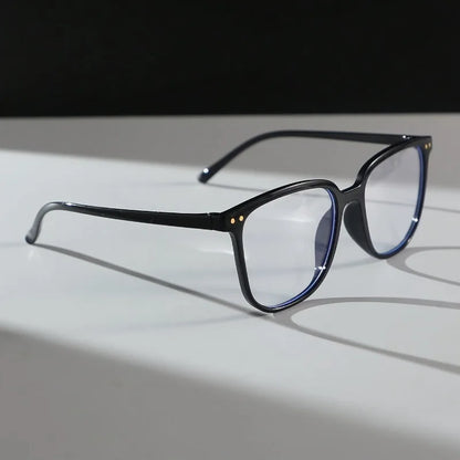 Large Square Frame Anti-Blue Light Glasses Women Computer Gaming Eye Protection Classic Plain Transparent Glasses Spectacles