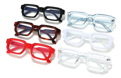 SHAUNA Ins Popular Fashion Polygon Square Women Glasses Frame Clear Anti Blue Light Eyewear Optical Men Red Blue Frame
