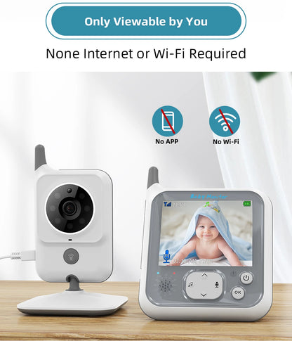 TakTark Video Baby Monitor 3.2 Inch / 2.8 Inch Wireless Security Camera Auto Night Vision Intercom Temperature Monitoring Nanny