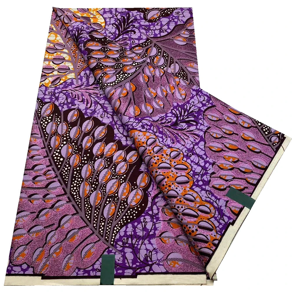 African Wax Prints Fabric Golden Wax Fabric High Quality Ankara Fabric for Party Dress New Grand Super 100% Cotton Y15, 6Yards