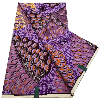 African Wax Prints Fabric Golden Wax Fabric High Quality Ankara Fabric for Party Dress New Grand Super 100% Cotton Y15, 6Yards