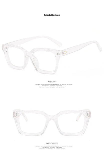 Retra Square Concave Frame Clear Lens Glasses Ultra Light Myopia Nerd Spectacles Degree 0 -0.5 -1.0 -2.0 -3.0 -4.0 to -6.0