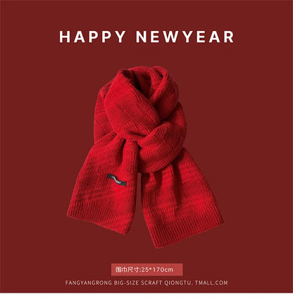 Ankela Red Scarf, Red Christmas Scarf, Winter Hot, 2024 New Style, Imitation Cashmere, Winter Warmth