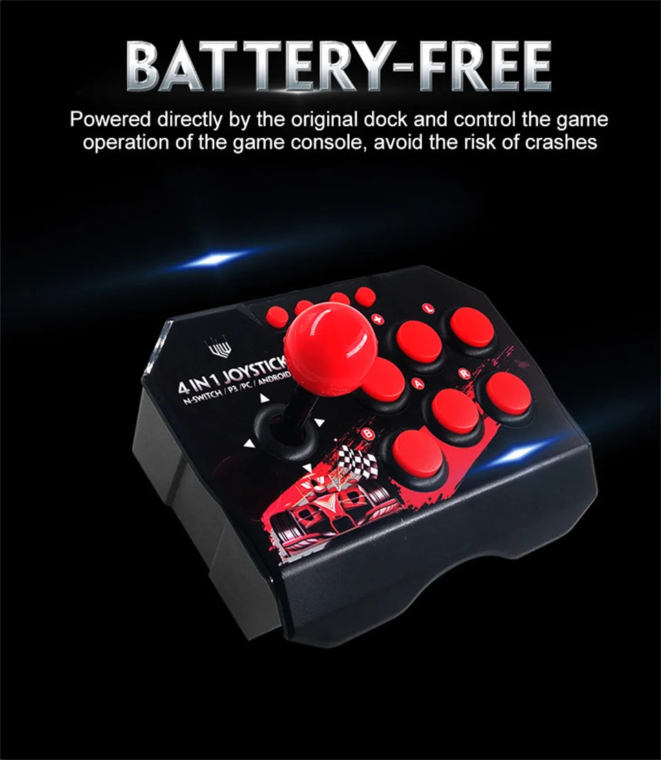 GAMINJA 4-in 1Game Joystick With 3M USB Cable TURBO Games Console Rocker Arcade Station For Nintendo Switch Android TV PS3 PC