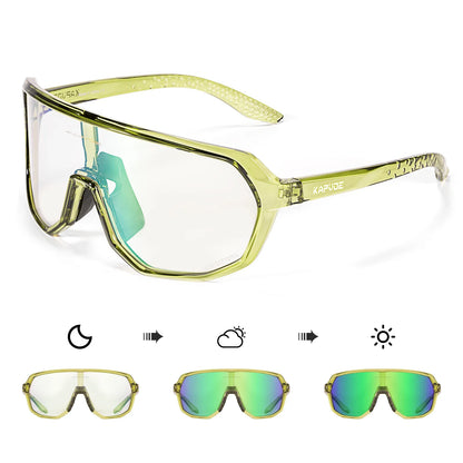 KAPVOE Photochromic Cycling Glasses Sports Sunglasses for Men Women UV400 Protection Bicycle MTB Mountain Bike Sunglasses