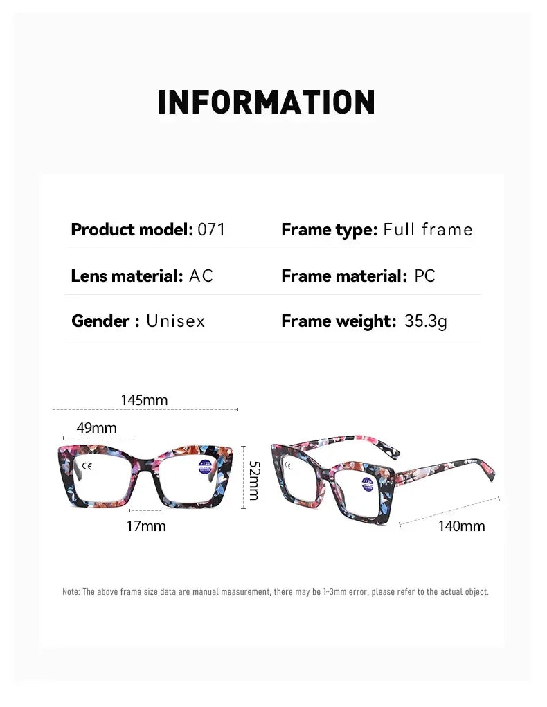 2025 New Fashionable Large Frame Women's Presbyopia Glasses High Definition Texture Neutral Color Anti Blue Light Glasses