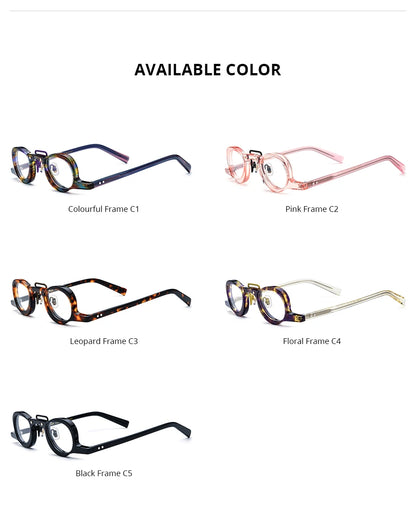 FONEX HEPIDEM Acetate Eyeglasses Frame Men 2025 New Small Round Brand Design Glasses Women Retro Vintage Eyewear Spectacles 9341