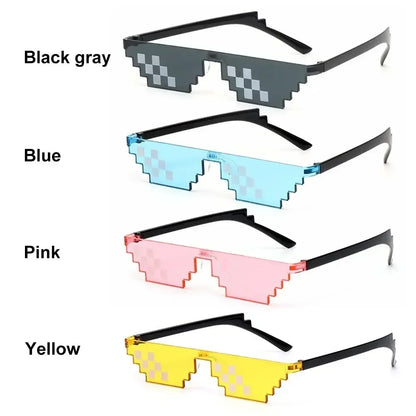 Design Funny Mosaic Sunglasses Thug Life Sun Glasses Pixel Black Retro Gamer Robot Sunglasses Birthday Party Cosplay Favors Mask