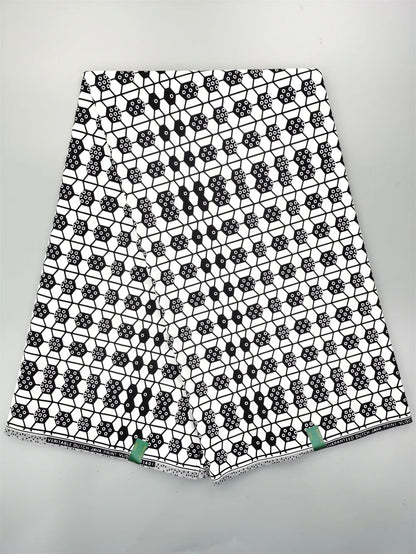 Dutch Hollandais Printed Fabric for African Classical Dress Veritable Real Wax Guaranteed 100% Cotton 6 Yards