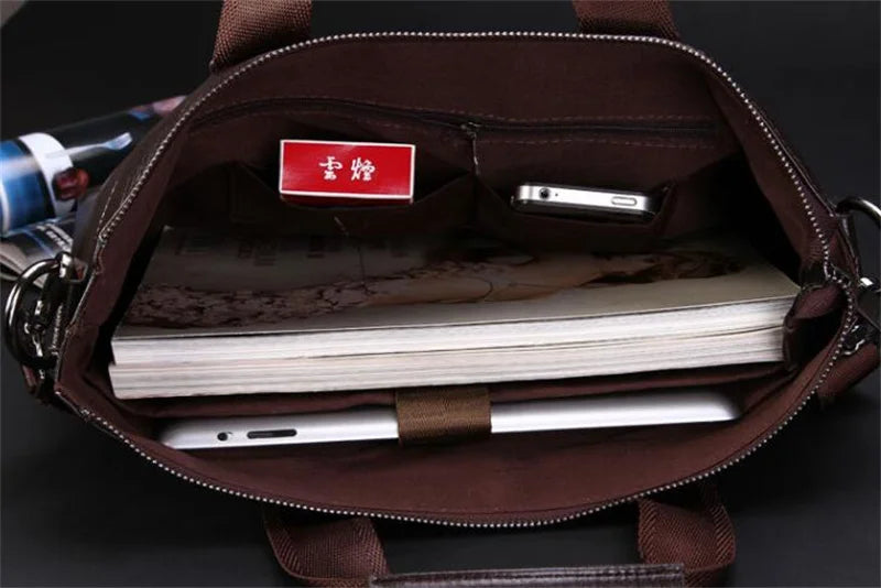 Men Briefcase Bag for Documents Designer Leather Luxury Brand Men's Business Travel Big Capacity A4 Document Organizer handbag