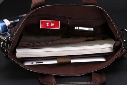 Men Briefcase Bag for Documents Designer Leather Luxury Brand Men's Business Travel Big Capacity A4 Document Organizer handbag