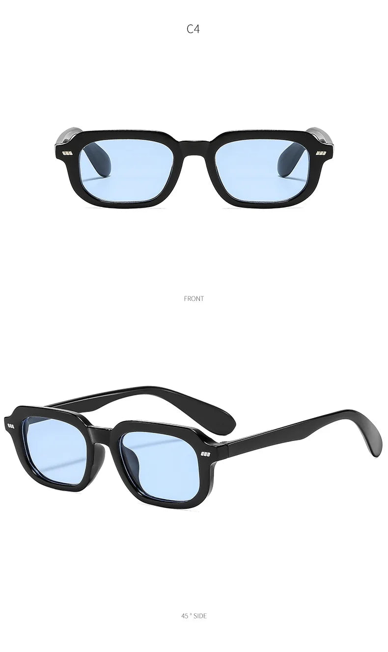 Small Square Eyewear Computer Glasses Frame Women Men Anti Blue Light Blocking Sunglasses Outdoor Zero-power Spectacle Eyeglass