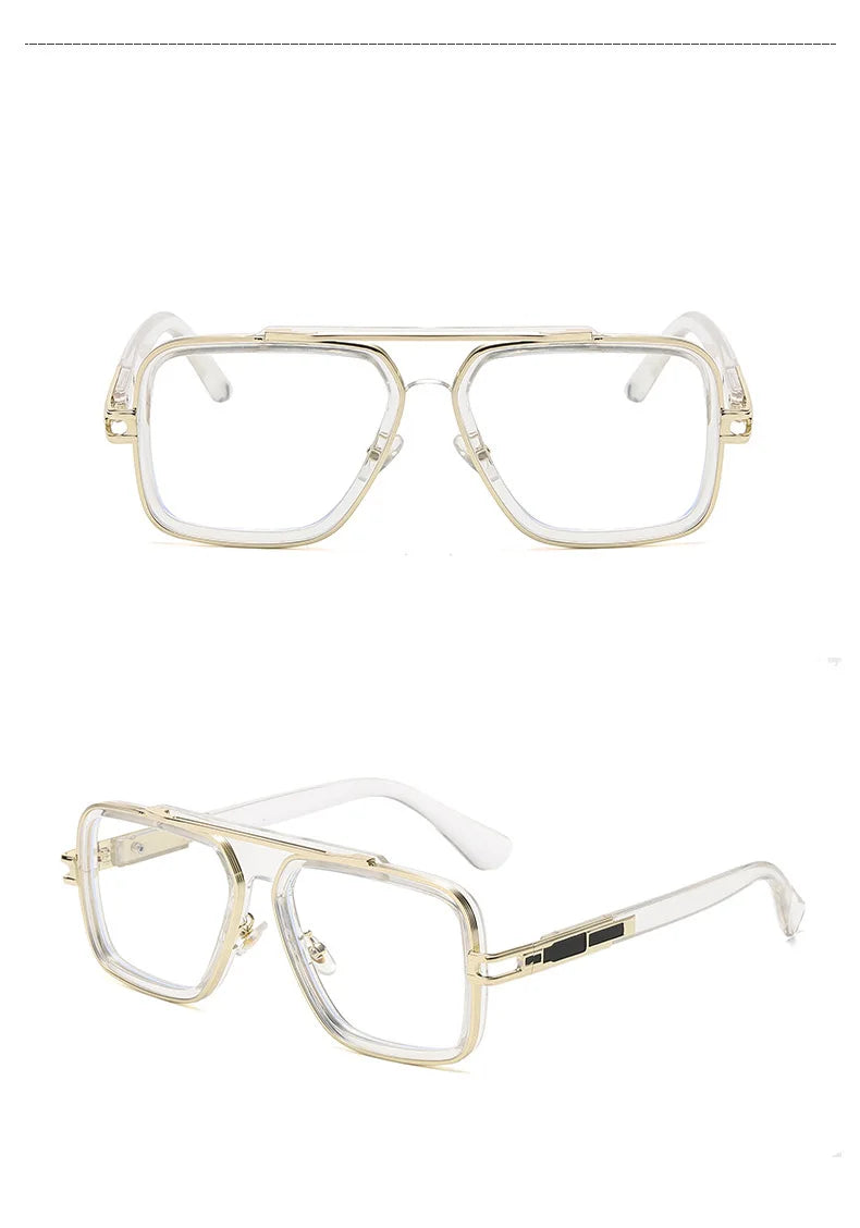 Transparent HD Anti Blue Light Reading Glasses Luxury Brand Punk Square Eyeglasses Women Men Reader Farsighted Eyewear Okulary