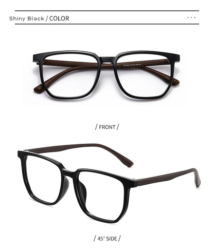 Wood Pattern Retro Anti Blue Light Glasses for Men Optical TR90 Male Square Glasses Frame Women Clear Lens Gift Frames F75233