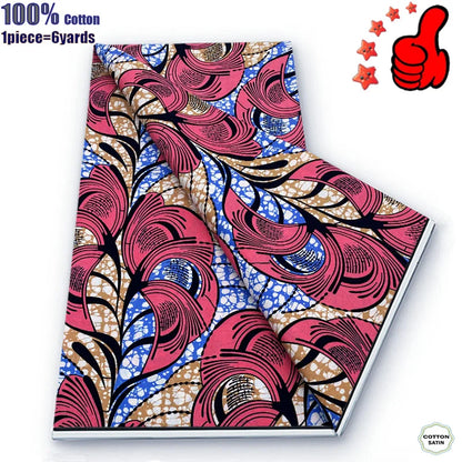 Guaranteed Veritable African Real Wax Prints Fabric Ghana Style Ankara Wax Tissu Pagne 100%Cotton Soft Design Nigeria Wax Fabric