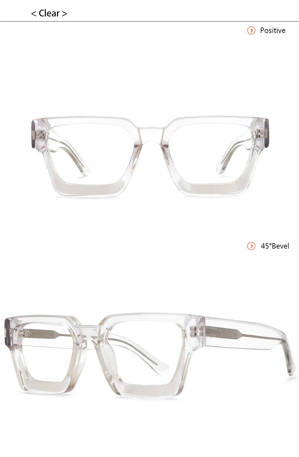 54290 High Quality Acetate Optics Glasses Frame Retro Square Eyewear Designer Luxury Prescription Glasses Frames Optical Eyewear
