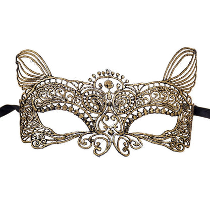 Gold Lace Venetian Cutout Eye Mask Ladies Lace Masquerade Party Masques for Carnival Gras Masque Halloween Masks Prom Supplies