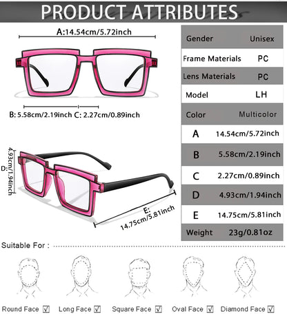 3 Pairs Oversize Reading Glasses Women Trendy Square Fashion Transparent Magnification Eyewear Presbyopic Glasses +150 +200