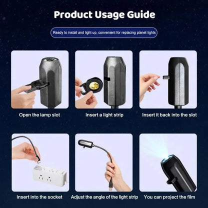 Romantic Rotatable Galaxy Star Projector Portable USB LED Night Light Sleep Atmosphere Lamp Home Wedding Party Decoration