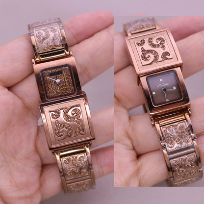 SALE!!! Discount Melissa Ceramic Crystal Rotating Rose Camellia Flower Women's Watch Fashion Luxury Girl Birthday Gift