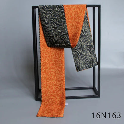 Business Scarf Hangzhou Silk Men's Scarf Long Scarf Double-Sided Trendy British European American Style Autumn Winter