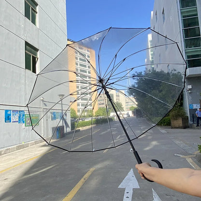Eco-Friendly PVC Transparent Golf Umbrella,Wind-Resistant,Thick and Sturdy Long-Landled,Large-Sized Umbrella