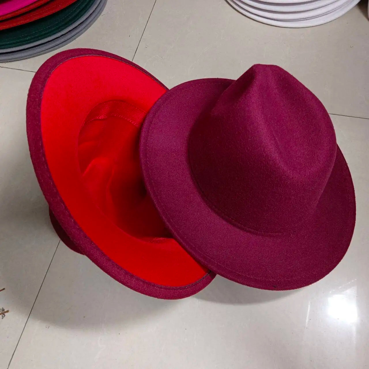 Sombreros Fedora Hat Dual Color Classic Jazz Hat Soft Fedora Hat Classic Men's and Women's Blue Jazz sombreros