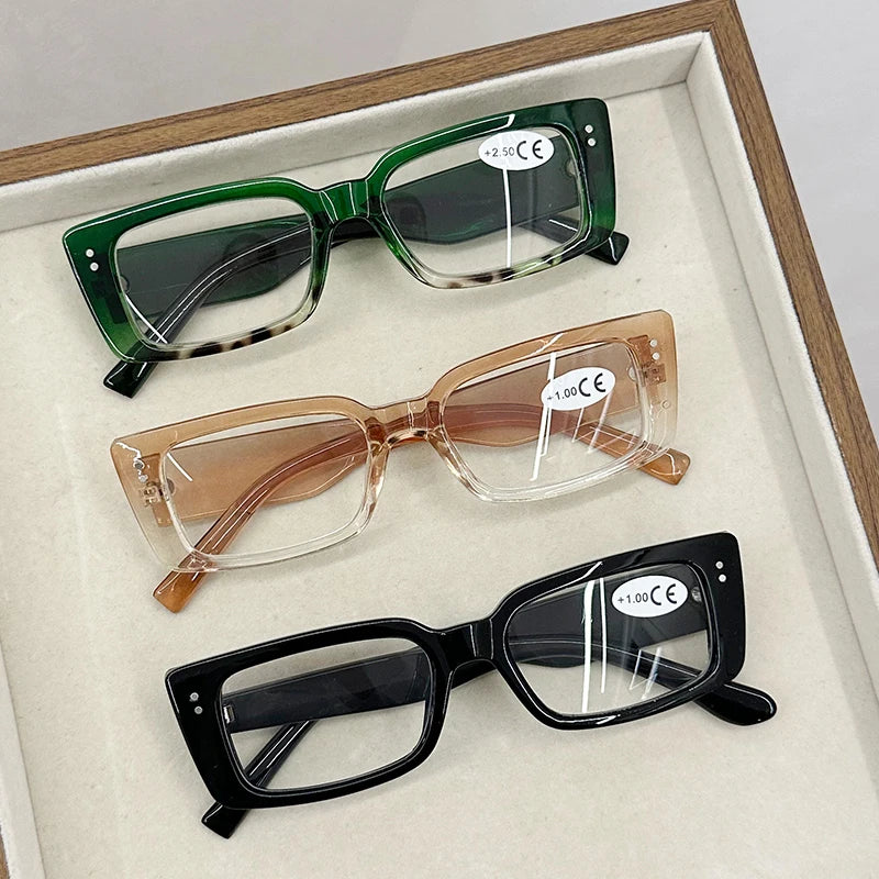 New Vintage Small Square Frame Reading Glasses Anti-Blue Light Presbyopia Eyeglasses Women and Men Eye Protection Eyewear