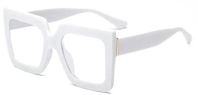 Farsightedness Glasses Transparent Computer Anti Blue Light Reading Glasses Men Women Two Tone Big Square Eyeglasses Frame Retro