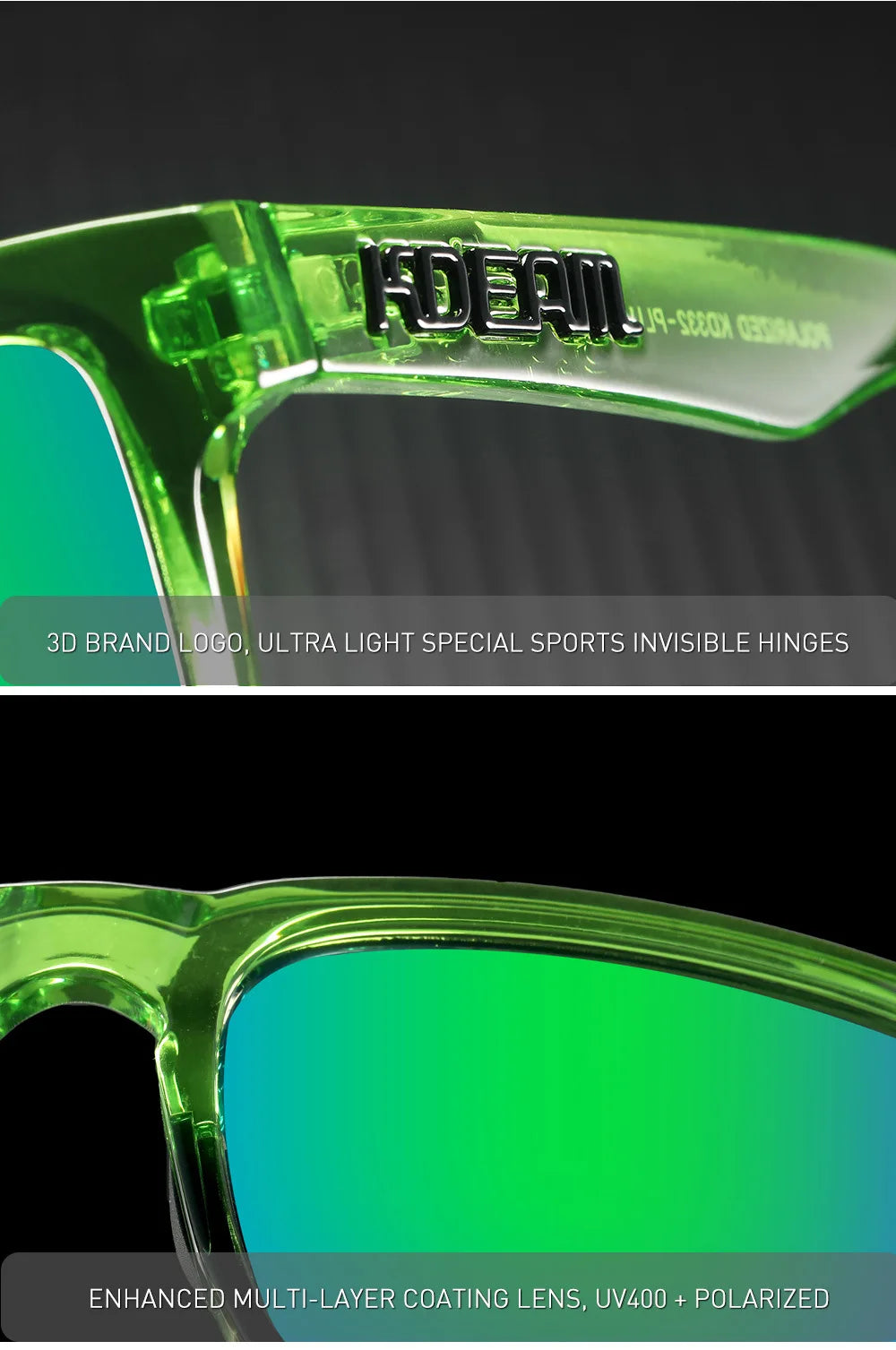 KDEAM Extra Large Size PLUS Women's Polarized Sunglasses for Men Driving Photochromic Night Vision Sun Glasses Suit for Big Face