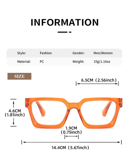 The small square frame reading glasses are classic, retro, simple and comfortable for daily wear. They are reading glasses