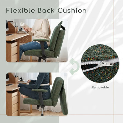 Criss Cross Chair with Arms and Castors for Home Office Vanity Gaming and Reading Spaces Plus Size Design with Extra Wide Seat