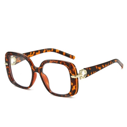 Square Large Anti Blue Light Reading Glasses Women Clear Lens Glasses Frames Finished Prescription Glasses Customized Diopter