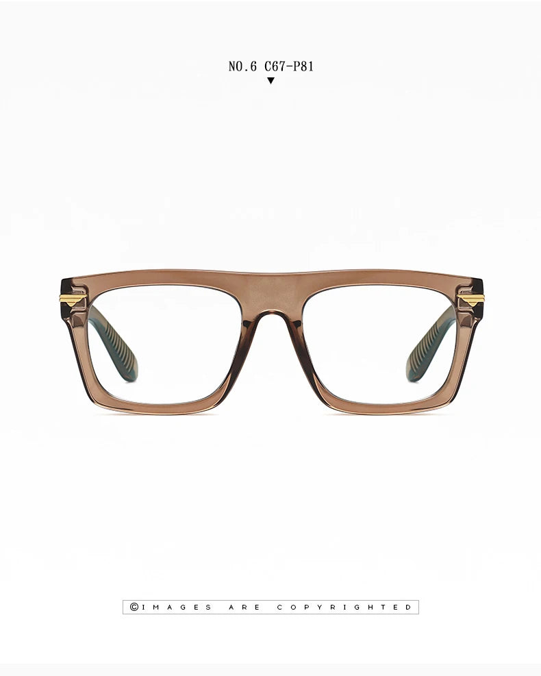 AUECMOI Vintage Men Square Glasses TR90 Frame Myopia Customizable Prescription Anti Blue Ray Optical Photochromic Eyeglasses