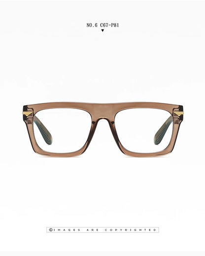 AUECMOI Vintage Men Square Glasses TR90 Frame Myopia Customizable Prescription Anti Blue Ray Optical Photochromic Eyeglasses
