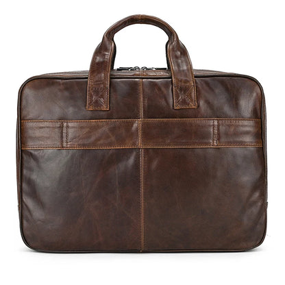 17.3 Inch Laptop Briefcase Genuien Leather Laptop Bag Business Travel Tote Bags Handbags For Men Male Large Brief Case Bag Retro