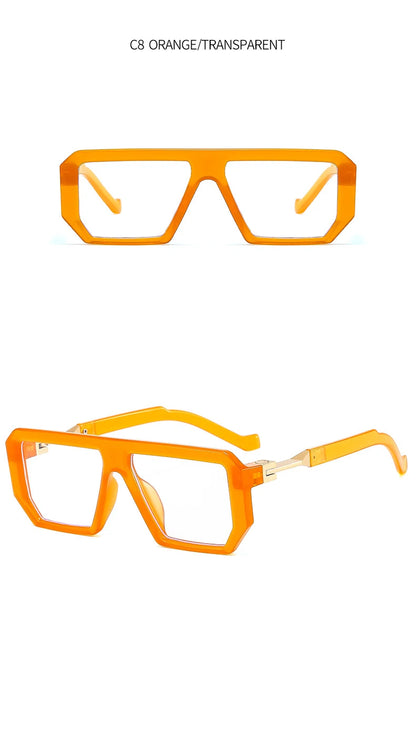 Retro Rectangle Men's Reading Glasses Transparent Computer Big Square Anti Blue Light Glasses Frame Punk Presbyopia Eyewear +1.5