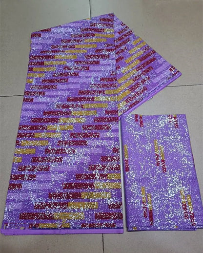KENTE 4+2YARD 2024 Latest Design 6 Yards/lot African Fabric Gold Powder Ankara 100% Cotton Farbic For Sewing Wax Print Fabric