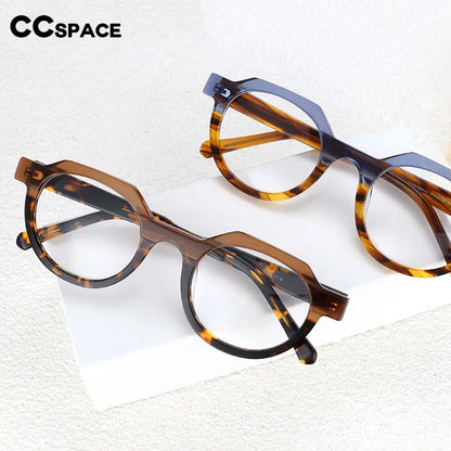 54139 Retro Acetate Optical Glasses Frames Men Women Two Color Splicing Fashion Eyeglasses